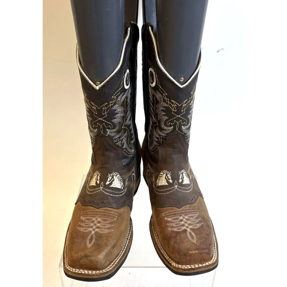 Old Corral Men's Brown Cowboy Ankle Boots - Size 28 & 1/2 (Mexico)